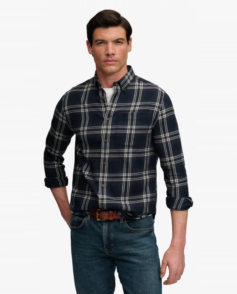 Мужская рубашка из хлопка, Lumberjack, Superdry, темно-синий