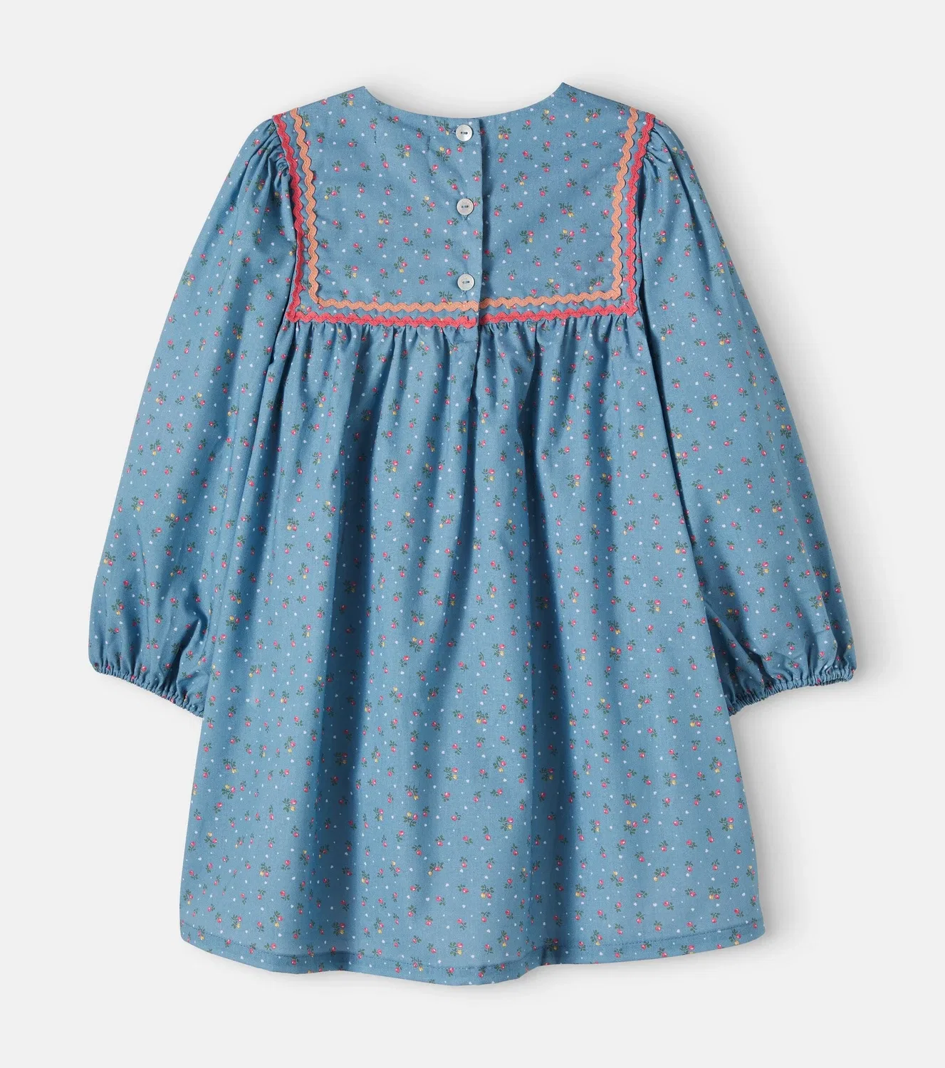 Нарядное платье с цветочным принтом Zoe Bebe Organic, синий — фото 2