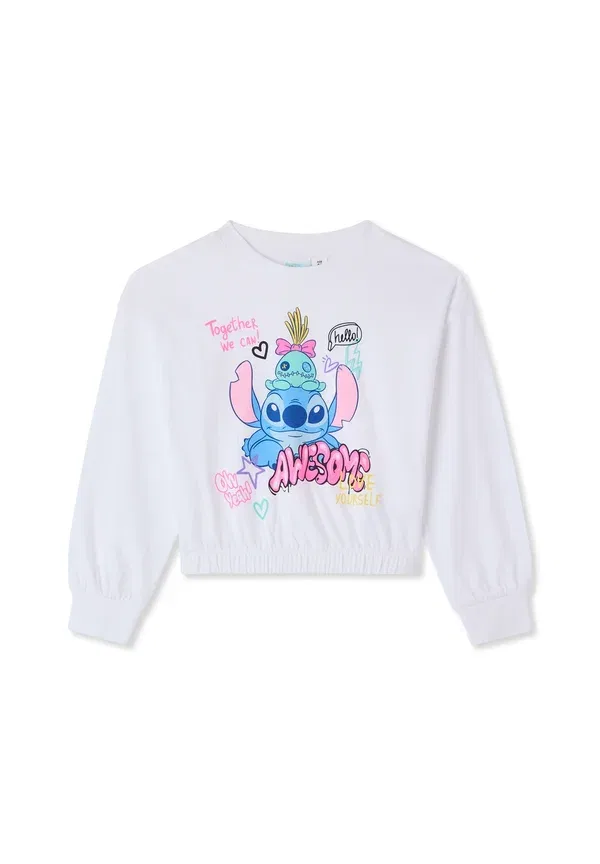 Футболка с принтом Crop stitch print t-shirt Terranova, Bianco Ottico, белый