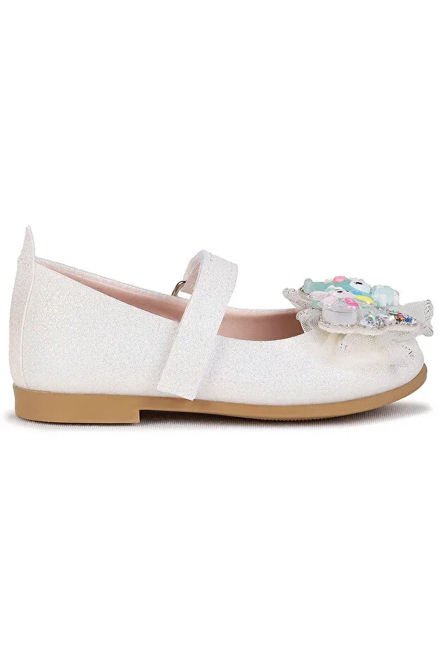 Детские балетки для девочек с блестками Hila Kiko Kids, Mother-Of-Pearl - Blue — фото 4