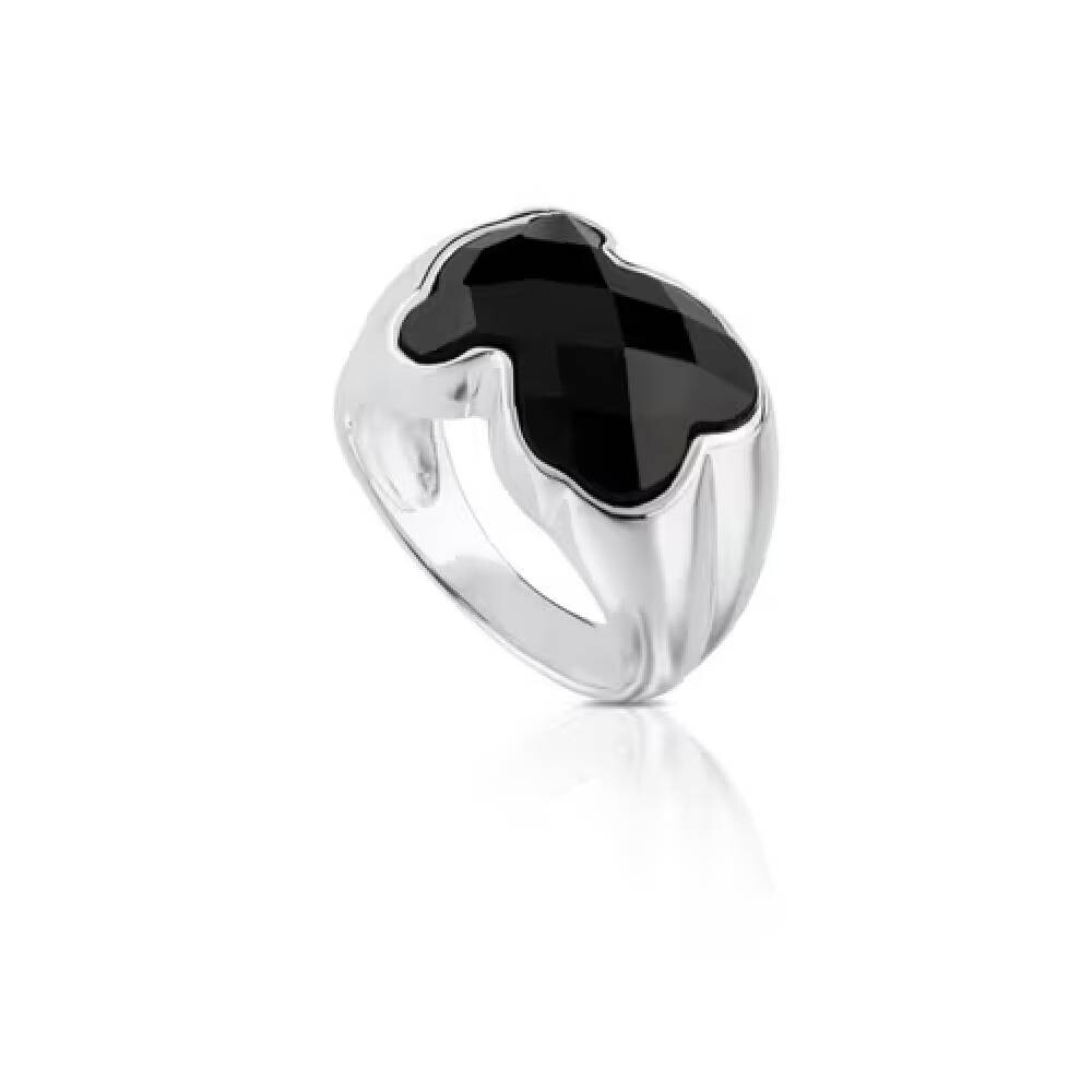 

Кольцо Tous Color With Faceted Onyx 1,3 см, серебро