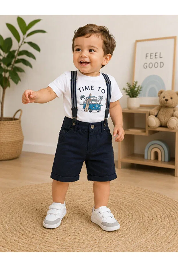 Детские шорты для мальчиков хлопковые Chicsy Baby, Navy Blue
