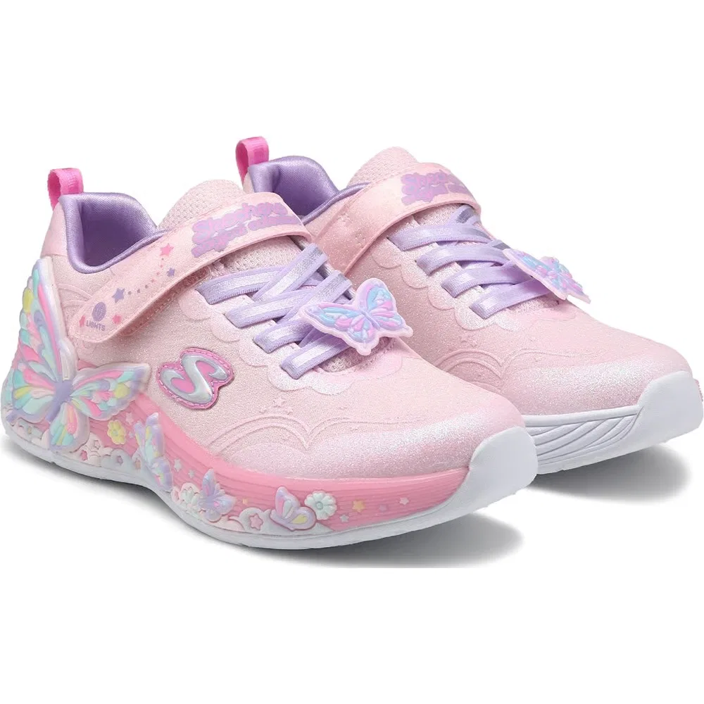 Детские кроссовки с подсветкой Skechers, Light Pink Multi