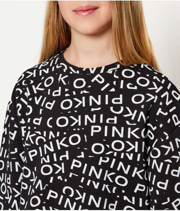 Детская толстовка свободного кроя Over Loose Fit Pinko Up, черный — фото 4
