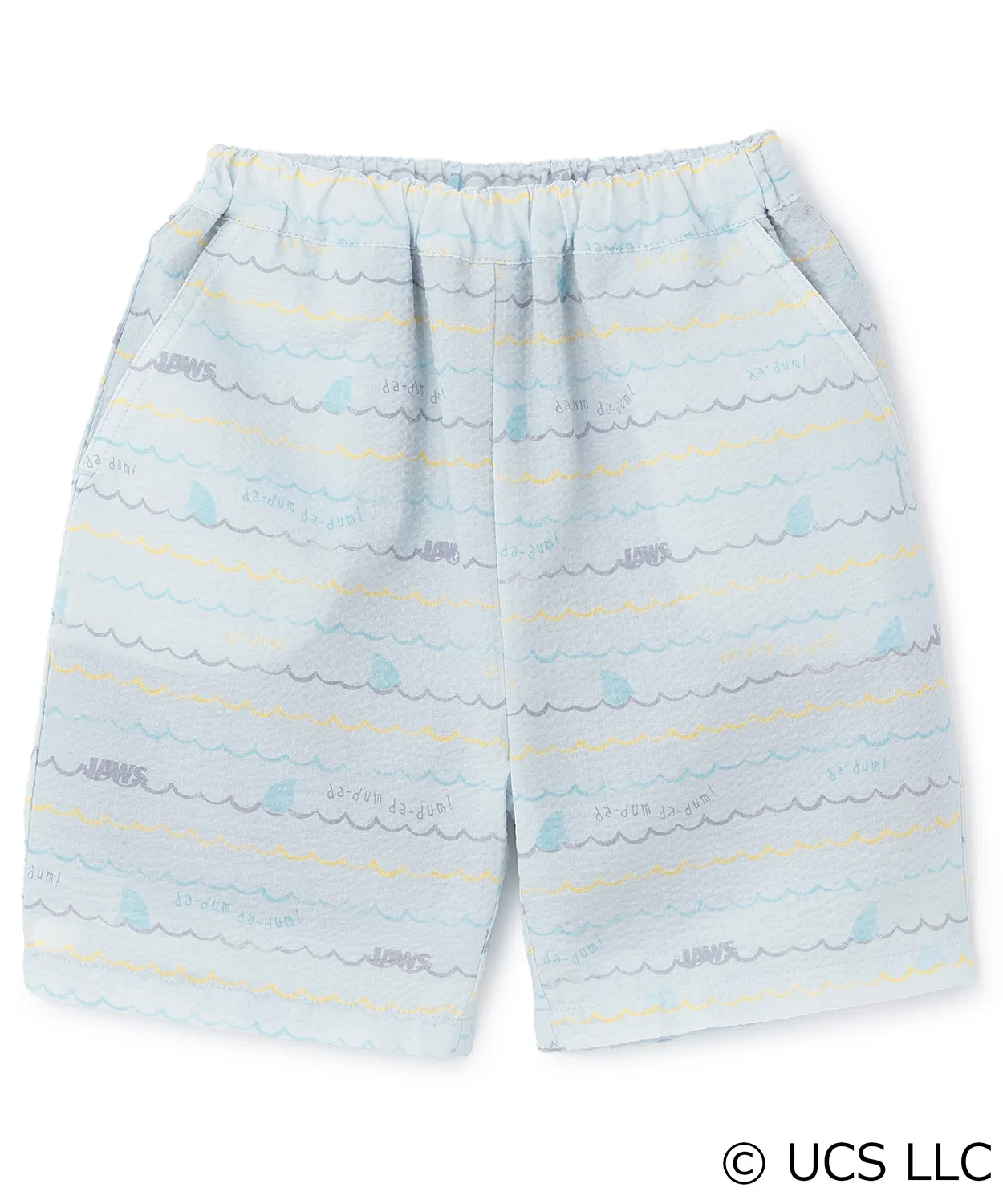 Детские шорты-бермуды с принтом JAWS, хлопковые, с подкладкой, petit main, Light Grey