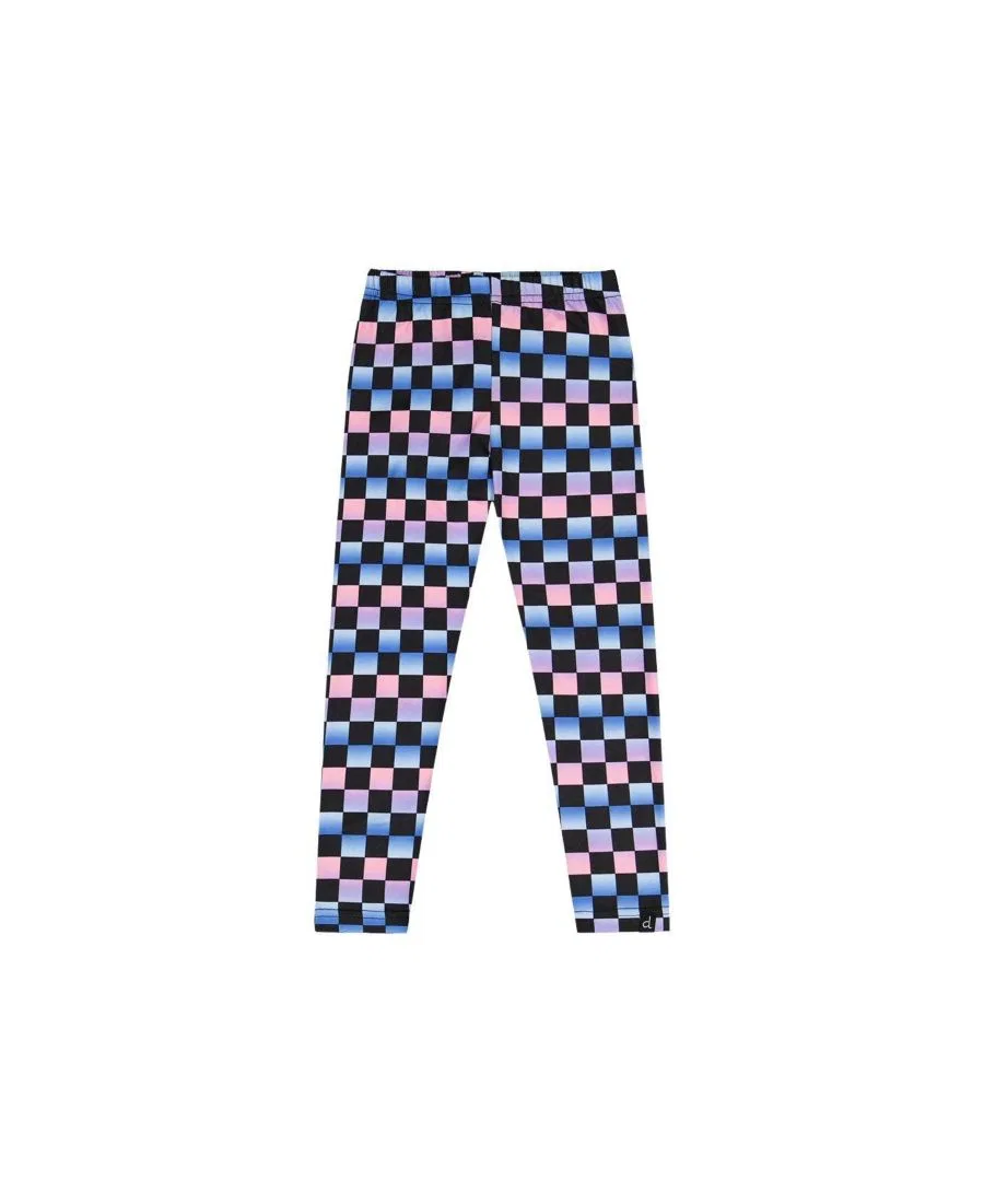 Леггинсы с клетчатым принтом Stardust Unicorn Deux par Deux, Black Checkered Print