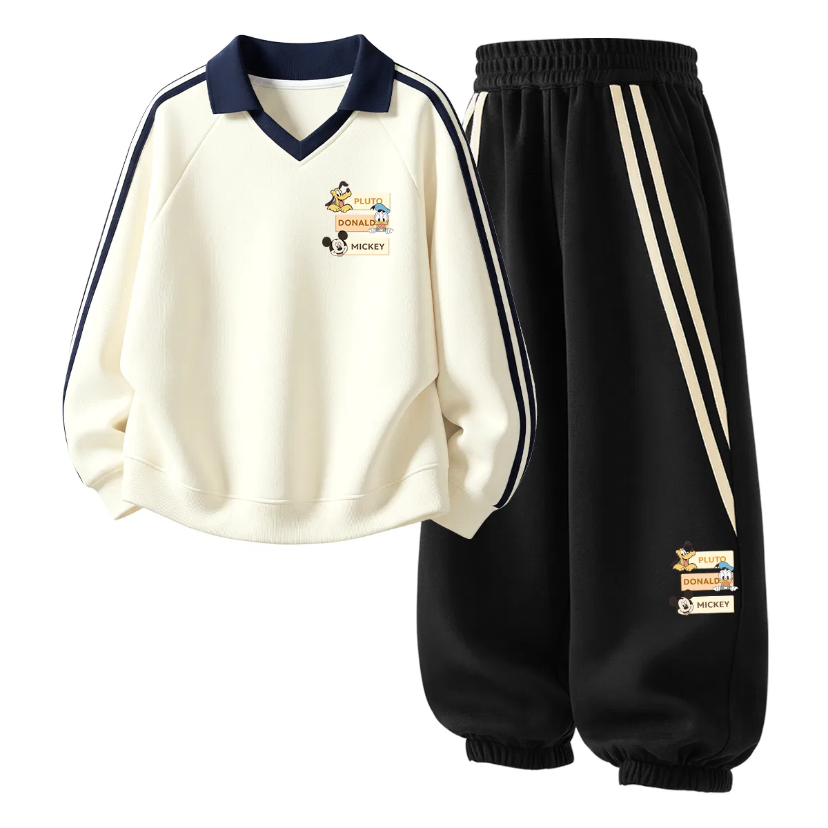 Детский спортивный комплект с принтом Disney, модель Di Mickey Mouse K, Disney, Ivory White/Navy Blue — фото 3