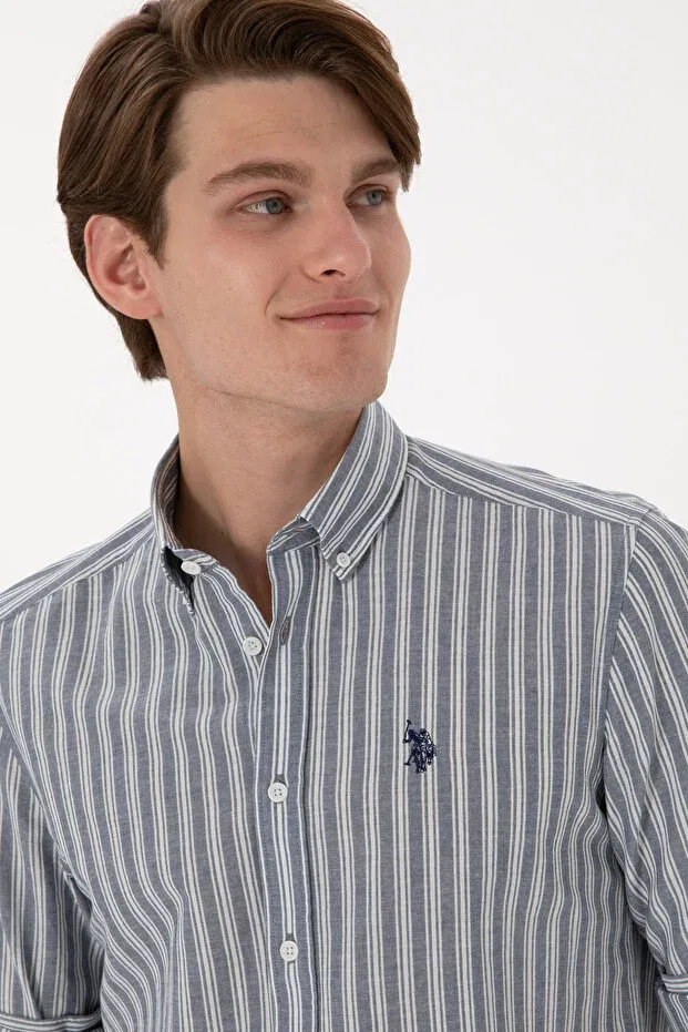 Мужская рубашка с длинным рукавом U.S. Polo Assn., Blue — фото 2