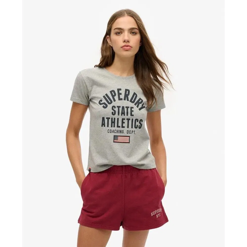 Женская футболка с принтом Athletic Superdry, Grau — фото 2