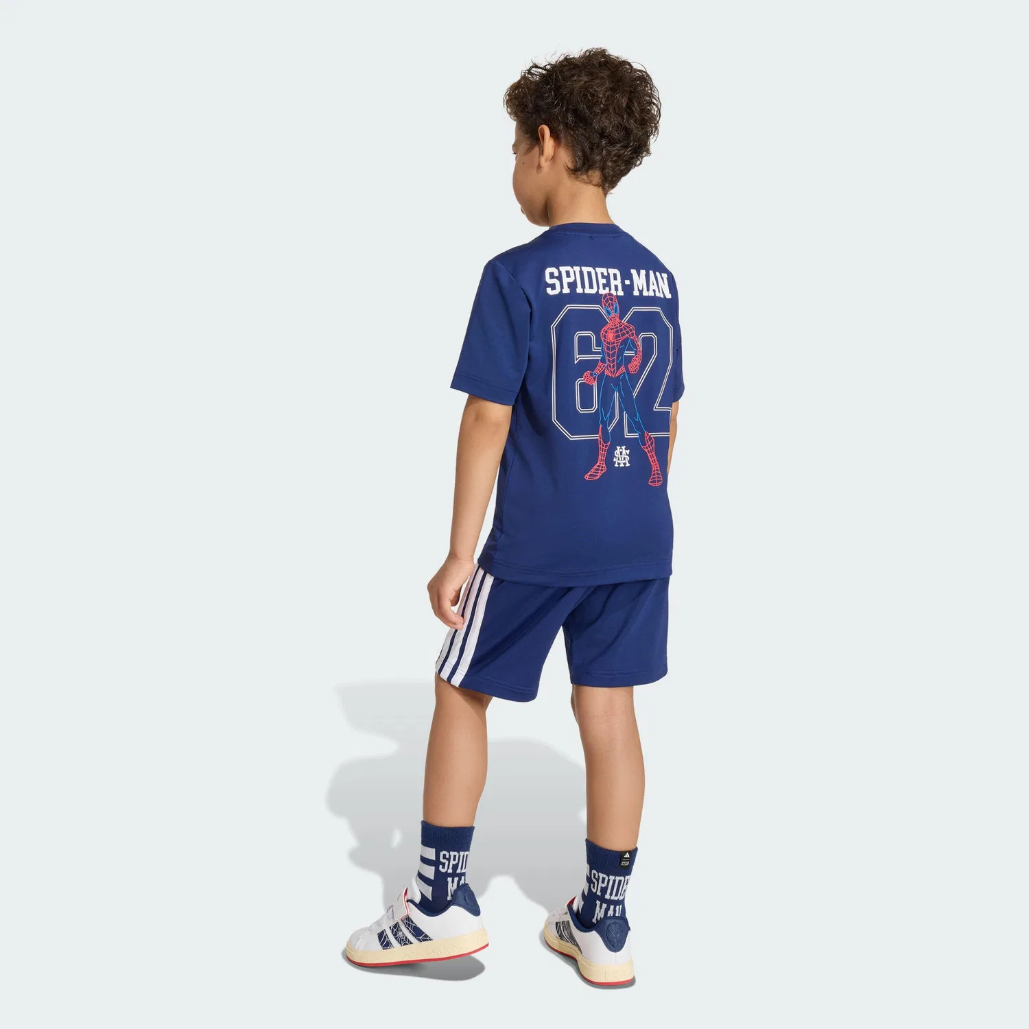 Детский спортивный костюм с технологией Climacool Marvel Spider-Man Sport Set Adidas, Dark Blue / White — фото 3