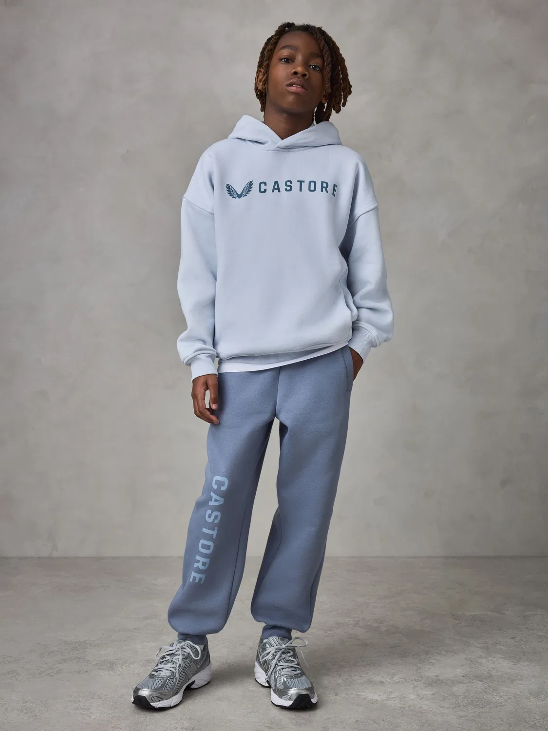 Спортивный костюм Oversized Hoodie and Joggers Set Castore, синий и серый