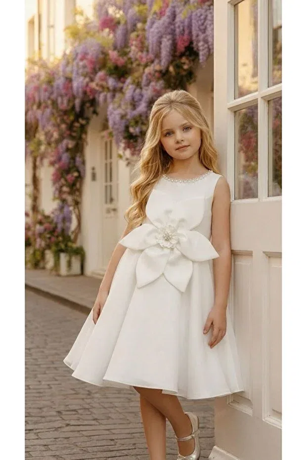 Детское платье для девочек с длинным рукавом Party Pixinadeluxe, White