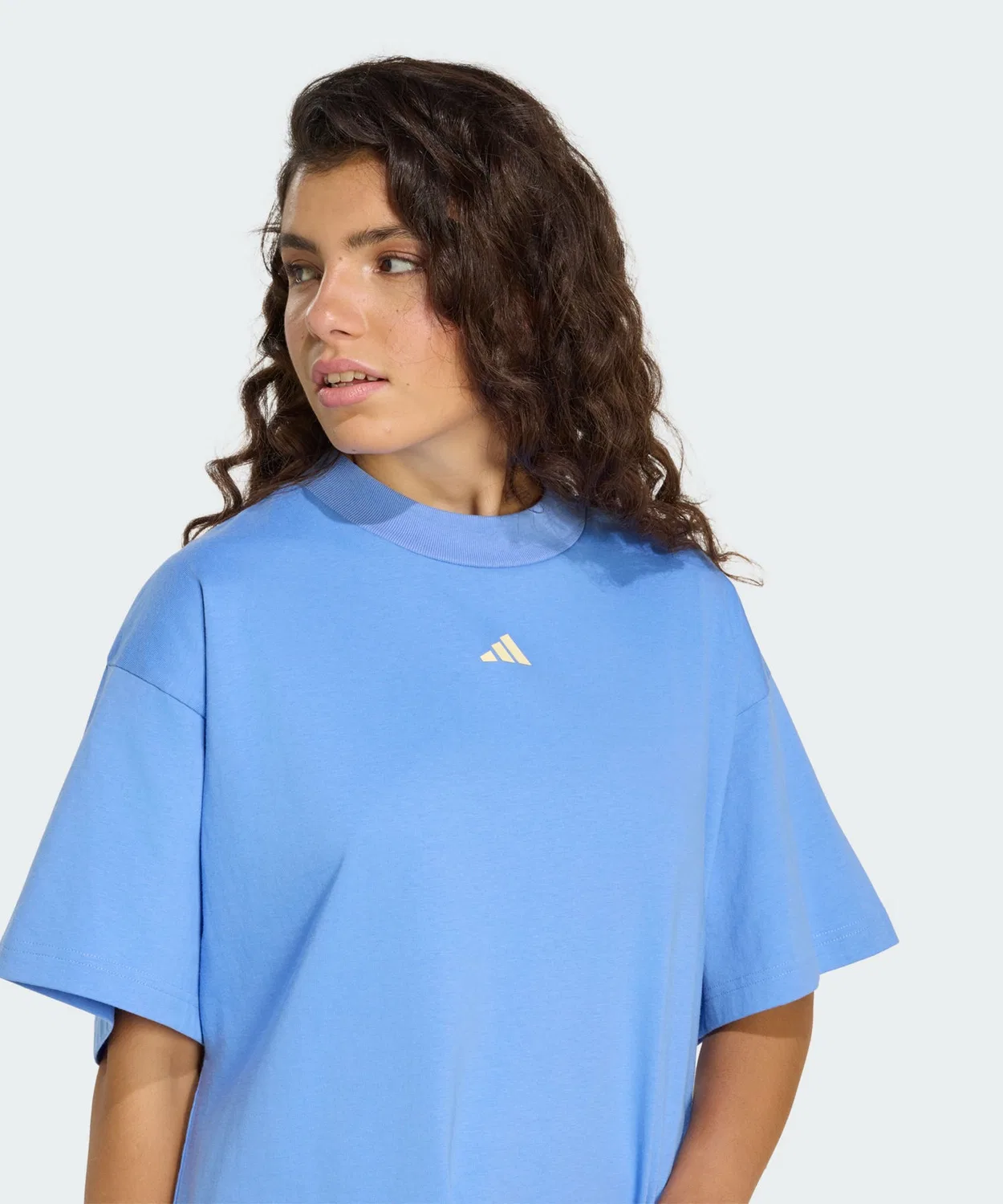 Женская футболка свободного кроя с принтом Three Stripes Studio Loose Adidas, Blue — фото 4