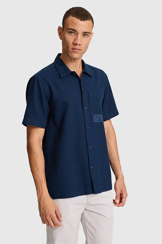 Мужская рубашка с коротким рукавом U.S. Polo Assn., Navy Blue