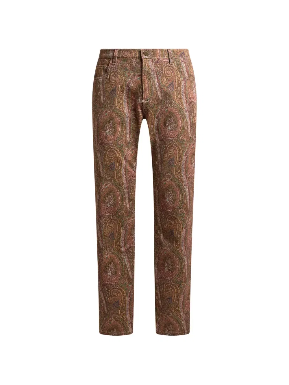 Джинсы из хлопкового денима прямого кроя с мивом Арники Etro, коричневый