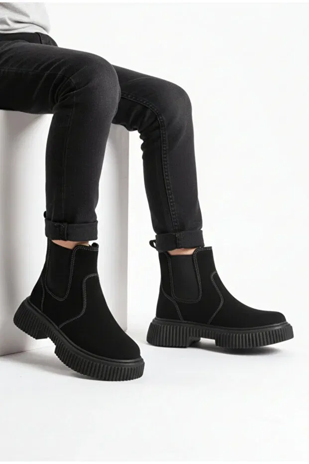 Детские зимние ботинки для девочек на плоском ходу Moda Lime, Black