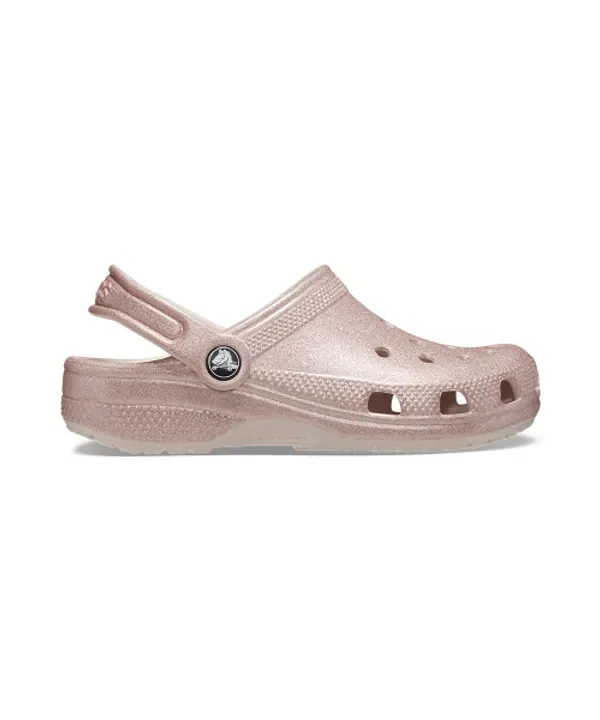 Сандалии детские классические глиттер, qug, Crocs Kids, серебристый