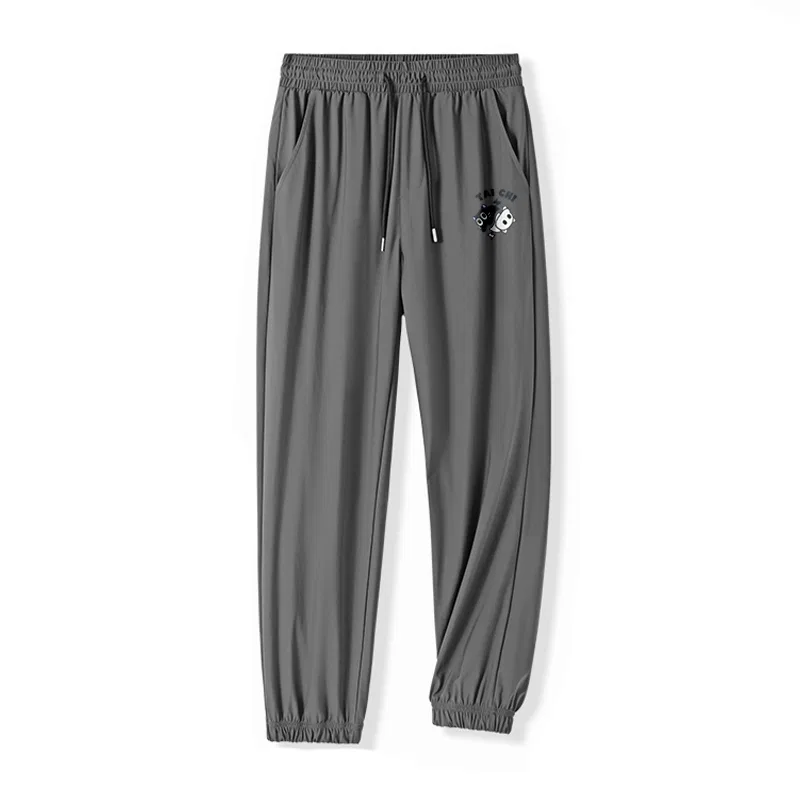 Детские штаны с принтом Ice Silk High-Rebound Black Tai Chi Cat Pants Logo MINISO — фото 3