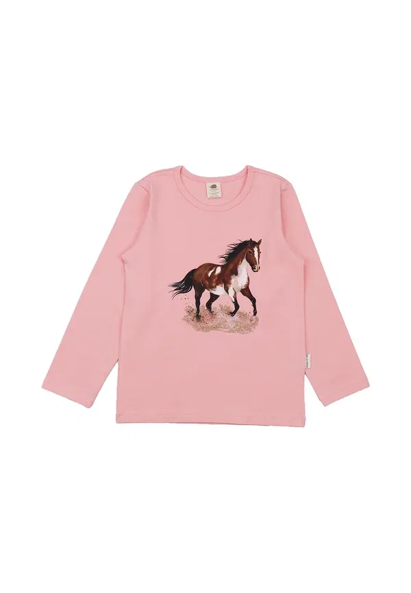 Лонгслив с принтом животных Graceful horses Walkiddy, Pink, розовый