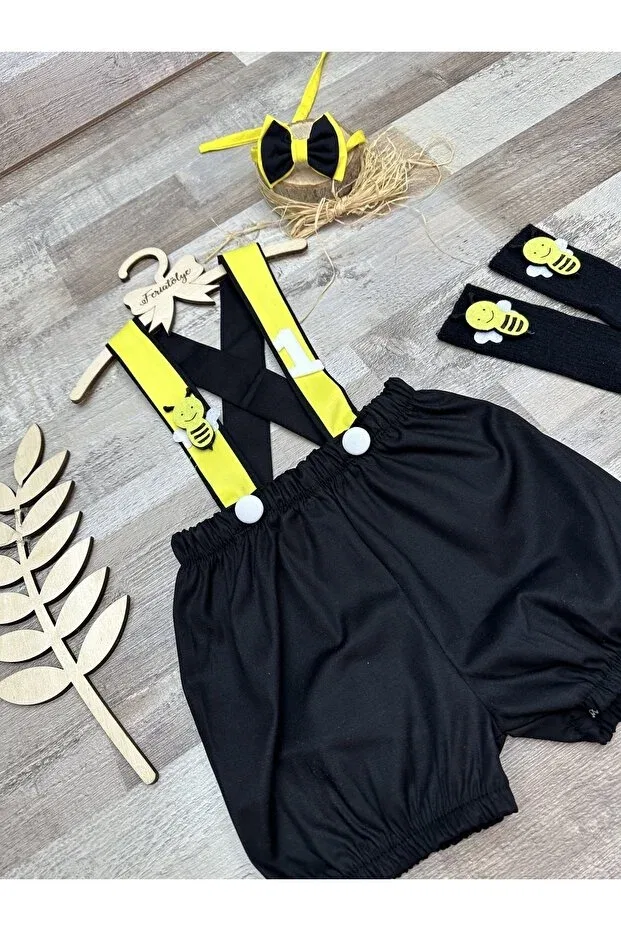 Детский комбинезон для мальчиков хлопковый Bee Concept Black And Yellow Feriatolye, Black — фото 2