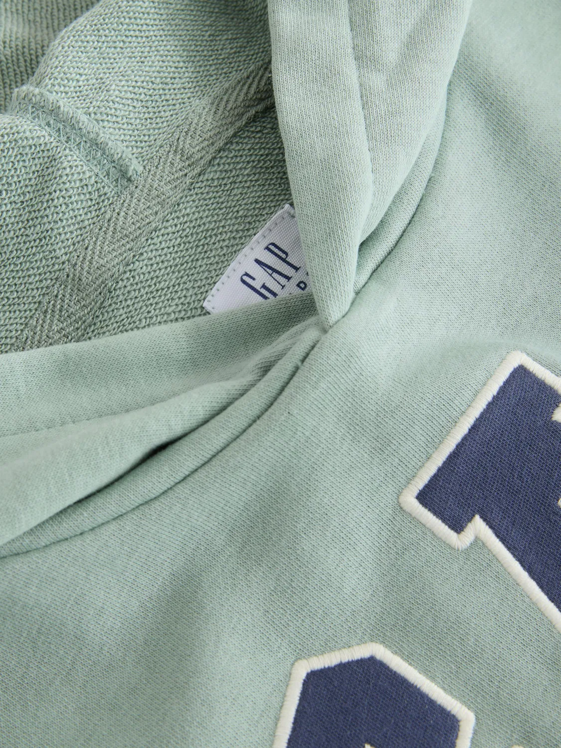 Худи Gap Relaxed Gap Logo French Terry, зеленый — фото 4