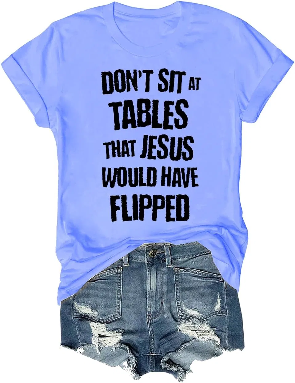 Футболка с принтом Unisex Cotton, Carolina Blue