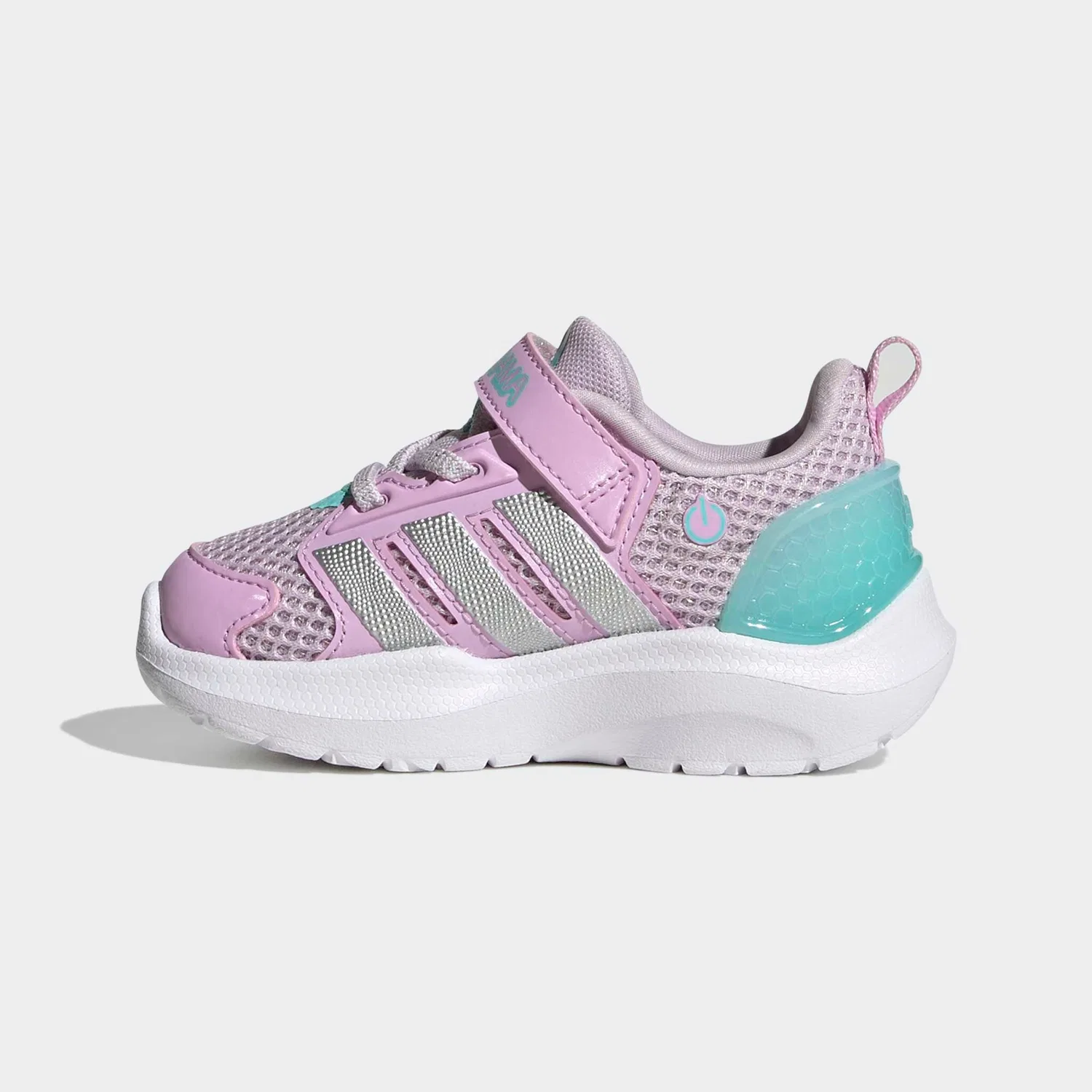Детские кроссовки со светодиодной подсветкой Adidas Sportswear, Ice Lavender/Silver Metallic/Flash Aqua — фото 3