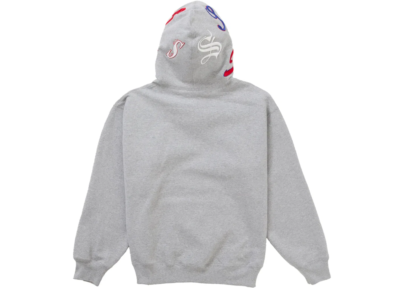 Мужской худи с капюшоном с принтом Supreme Multi S Logo Sweatshirt, Heather Grey — фото 4
