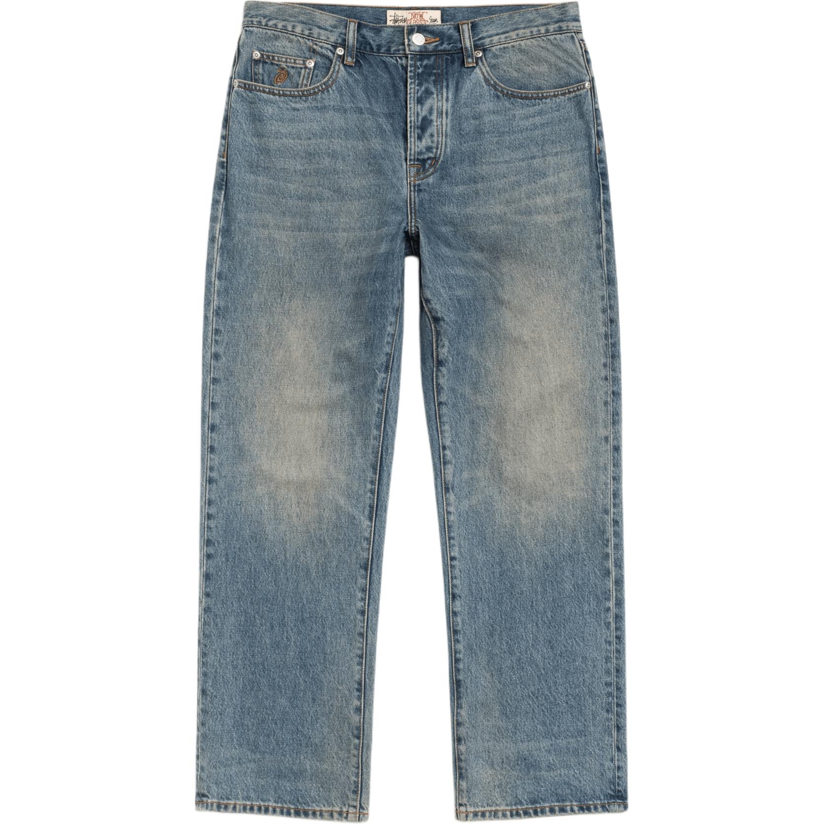 

Новая классическая джинсовая ткань, осень-зима 2025, джинсы унисекс Stussy, синий