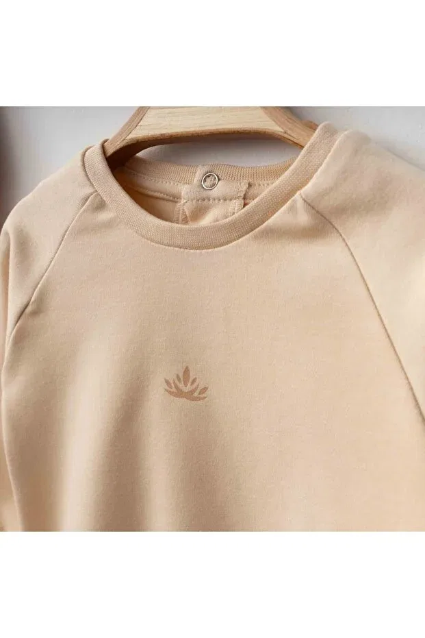 Детский комплект свитшотов для мальчиков хлопковый Warm earth organic cotton 2-piece baby sweatshirt set daily comfort The Nest Kids, Cinnamon & Beige — фото 4