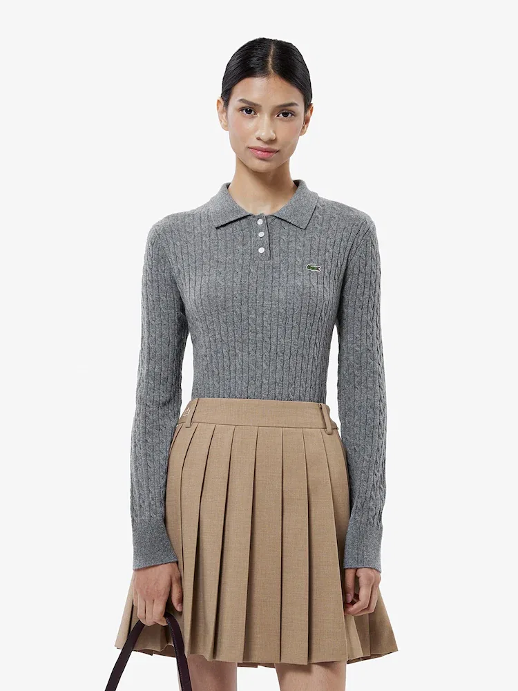 Свитер женский LACOSTE Silver с косами