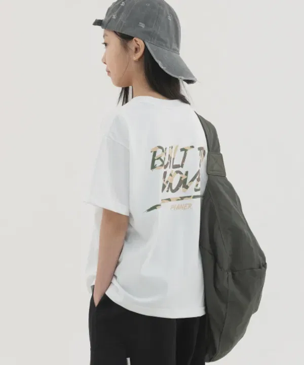 Футболка с камуфляжным принтом, Cool Cotton Pianer Kids, белый — фото 4