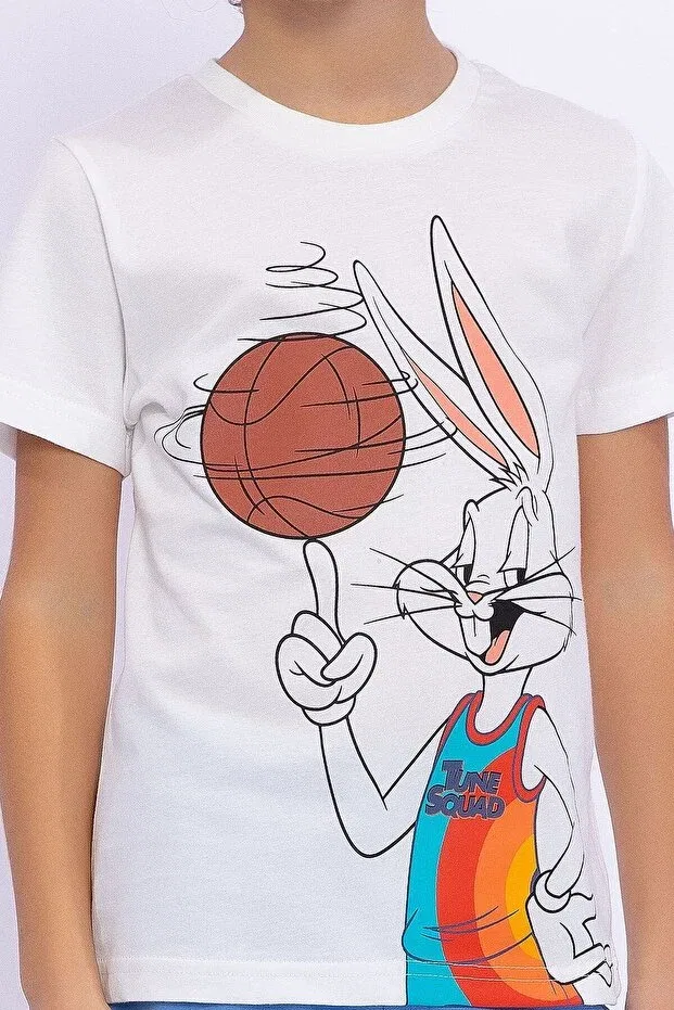 Детские шорты для мальчиков хлопковые Bugs Bunny Licensed Space Jam Cream Boys Bermuda Suit Lola & Bugs Bunny, Nude Color — фото 3