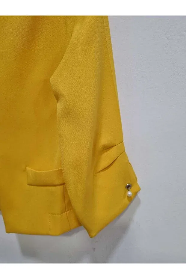 Детский пиджак для девочек с принтом Basics Incity, Yellow — фото 4