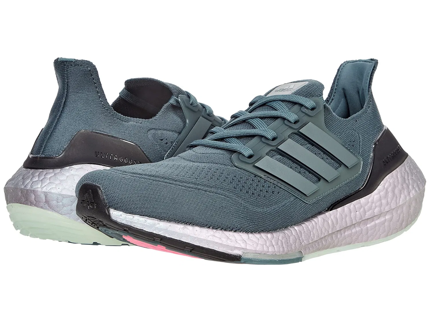 Детские кроссовки для мальчиков с липучками Ultraboost 21 Adidas, Blue Hazy Green — фото 2