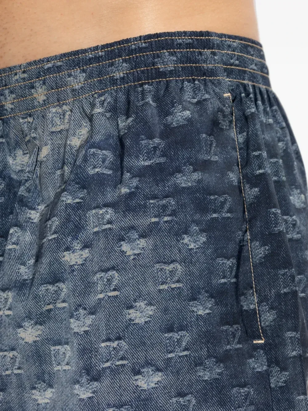 Плавки-шорты с монограммным принтом DSQUARED2, синий — фото 2