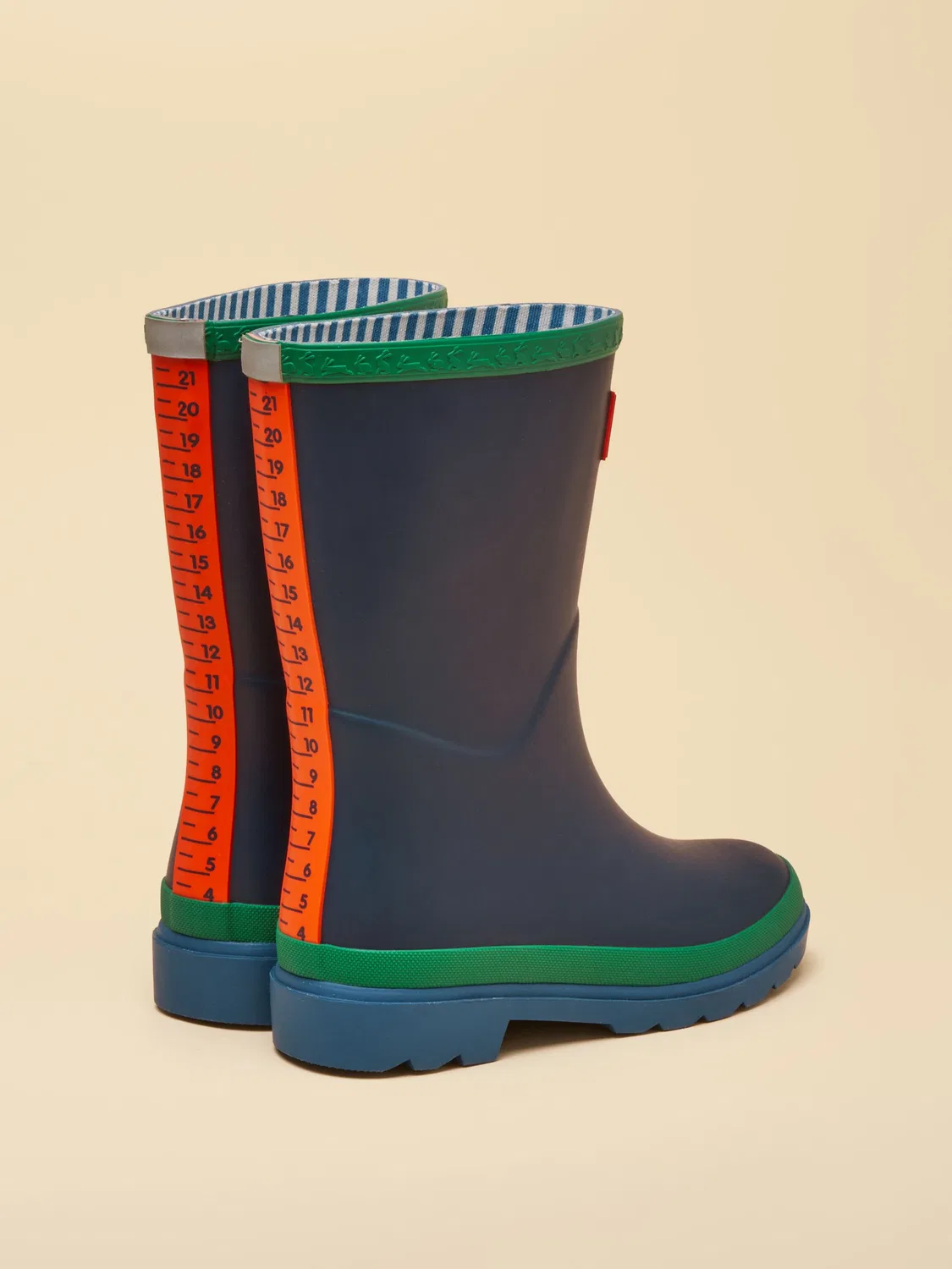 Резиновые сапоги Joules Kids' Colourblock Wellies, сине-зеленые — фото 3