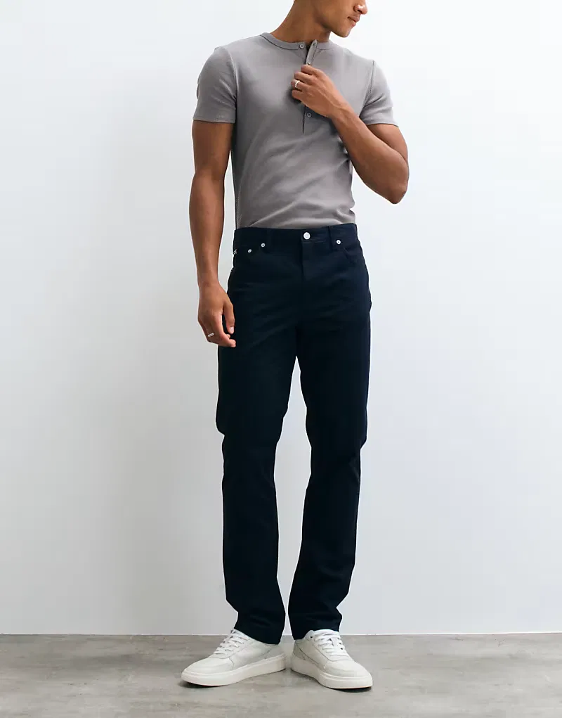 Хлопковые зауженные брюки Tommy Hilfiger Denton, темно-синий