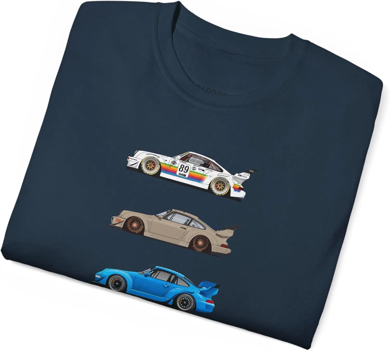 Мужская футболка с принтом RWB 911 930 964 Anime Car, Blue Dusk — фото 4