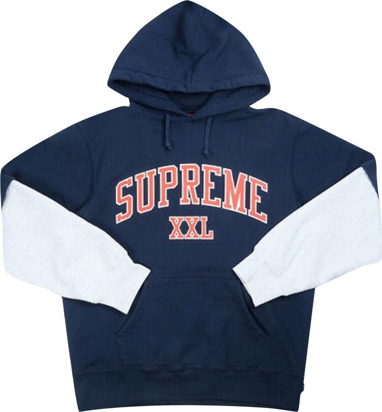 

Толстовка Supreme XXL Hooded Sweatshirt 'Navy', синий