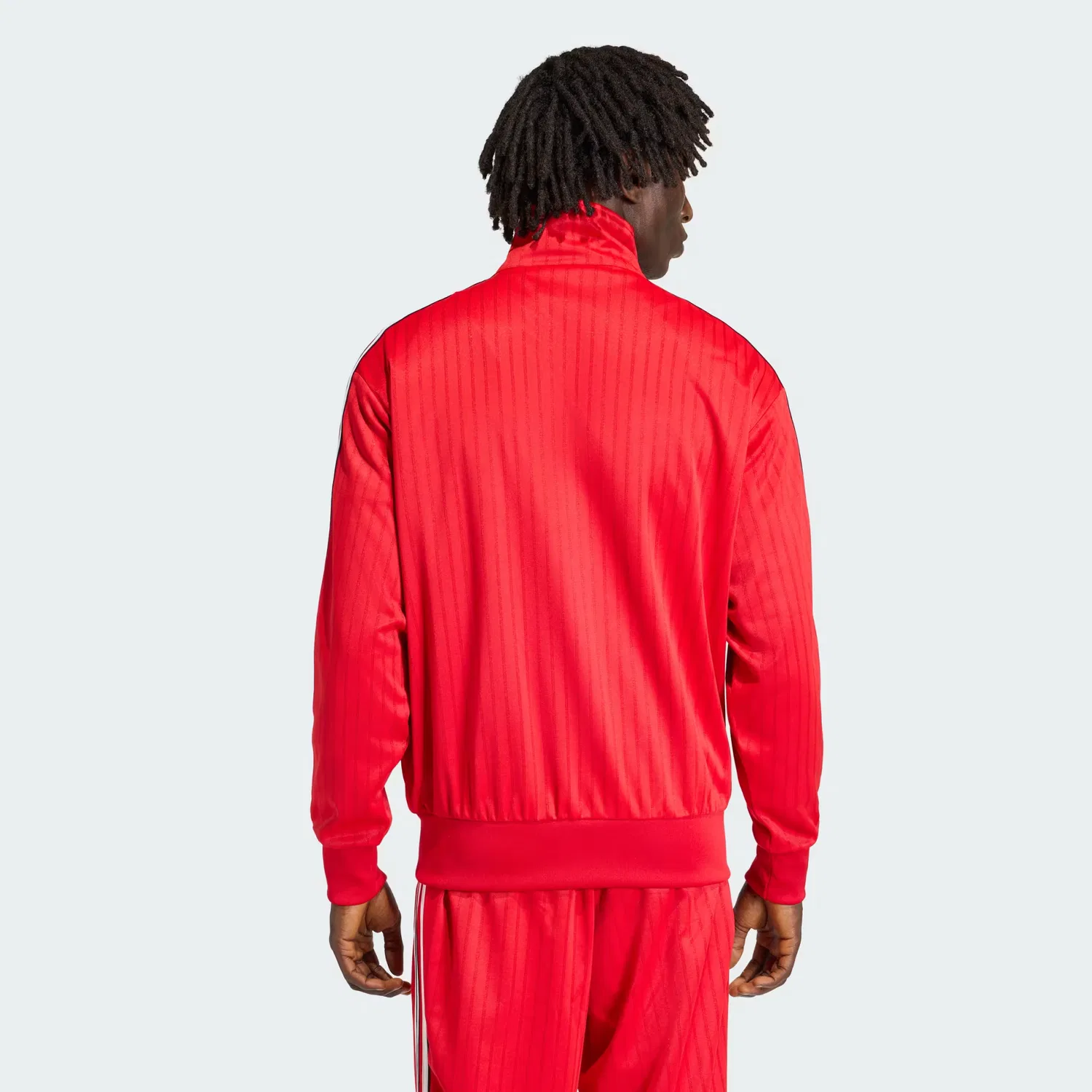Мужская спортивная куртка свободного кроя Firebird Loose Pinstripes Track Top Adidas Originals, Better Scarlet — фото 3