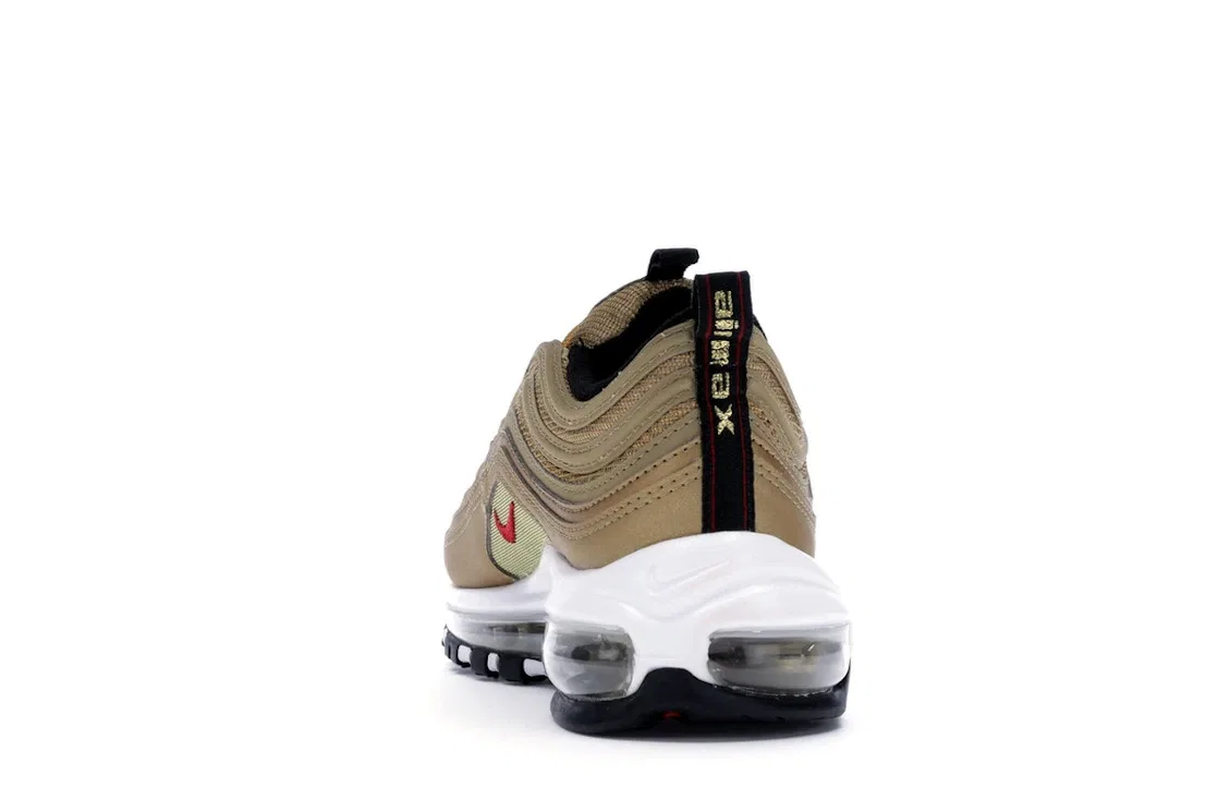 Детские кроссовки Lifestyle с волнистыми линиями Nike Air Max 97, Metallic Gold/Varsity Red-White-Back — фото 4