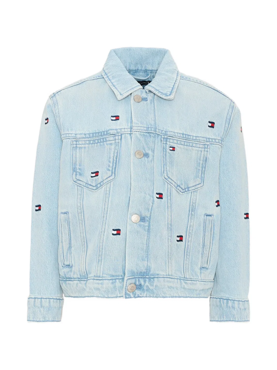 Джинсовая куртка с вышитым логотипом Tommy Hilfiger Junior, синий