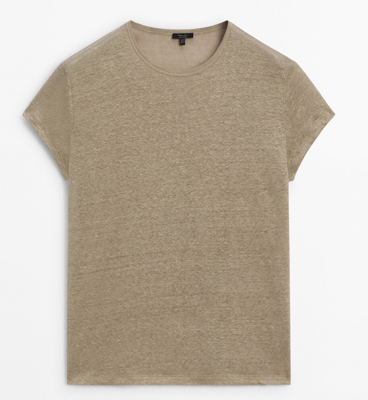 

Футболка Massimo Dutti 100% Linen Short Sleeve, бежевый