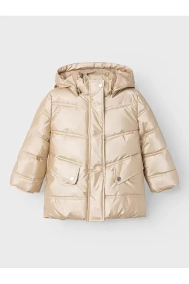 Детский пуховик с капюшоном Name It, Gold