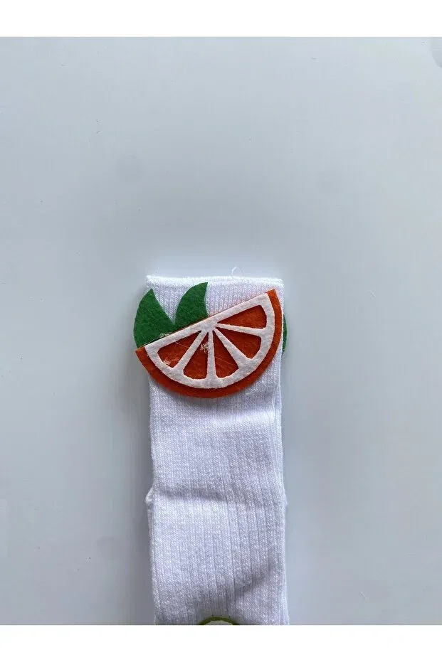 Детские носки для девочек с рисунком Portakal Bebek, Red Cherry-Orange-Strawberry — фото 4