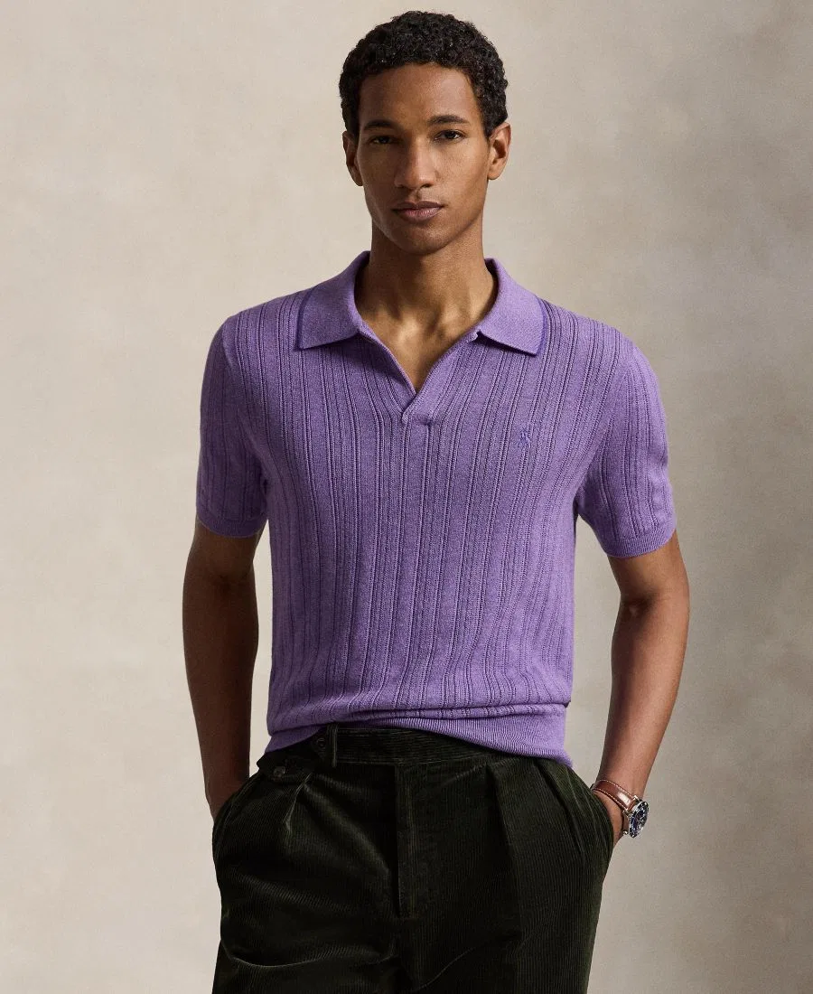 Мужская футболка-поло с текстурой Polo Ralph Lauren, Light Coronet Purple Heather