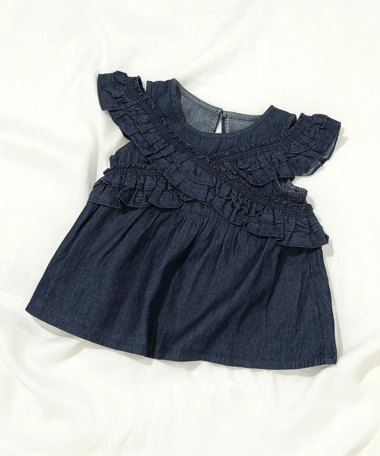 Детская туника джинсовая с рюшами BREEZE, Navy