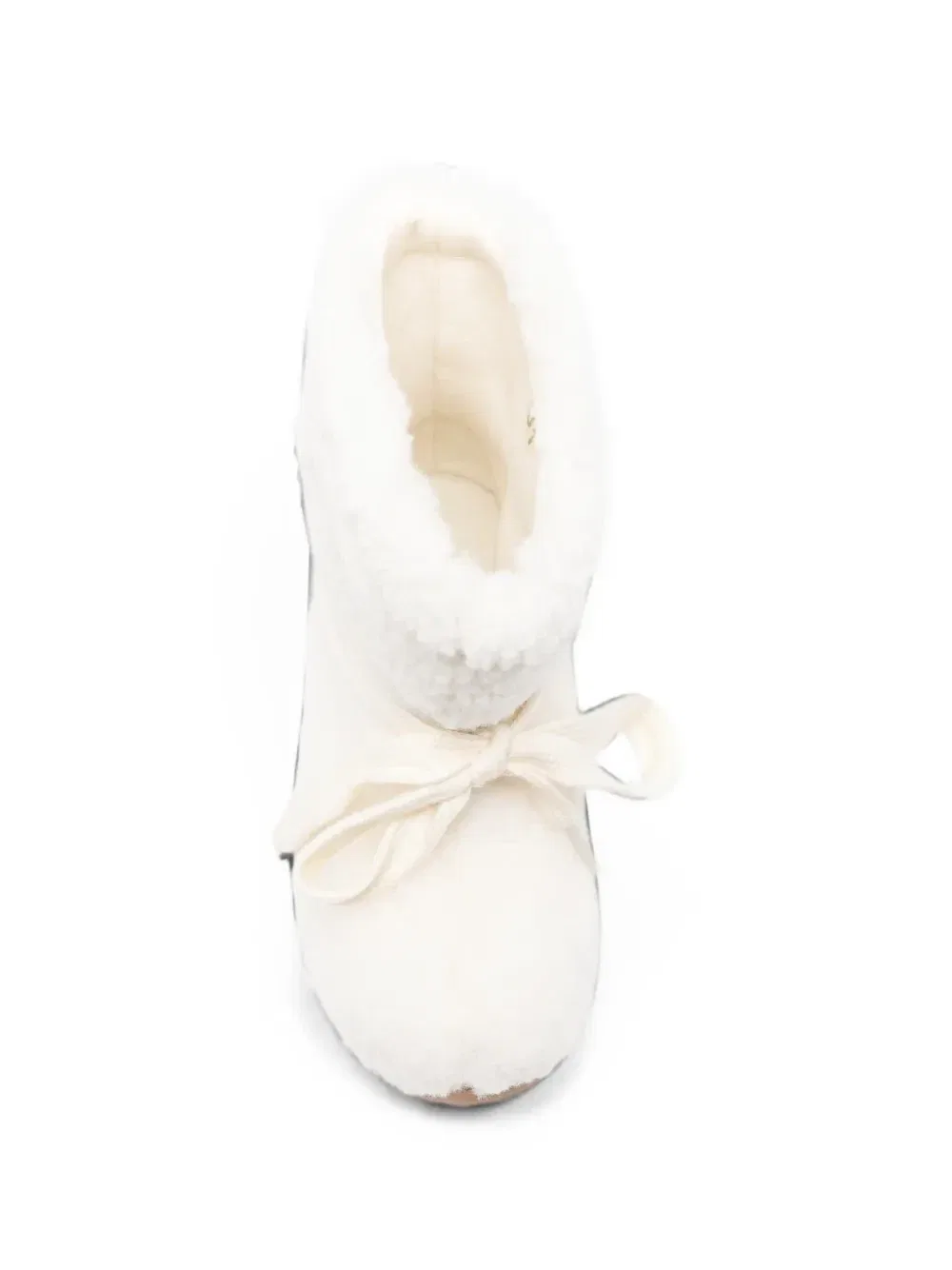Ботинки на шнуровке из искусственного меха Stella McCartney Kids, белый — фото 3