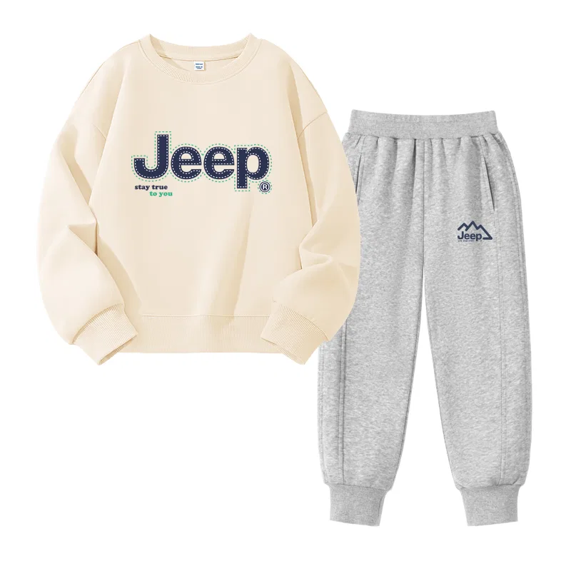 Детский спортивный комплект с принтом Jeep, Apricot/E Line White Green-Gray/E Blue Mountain K